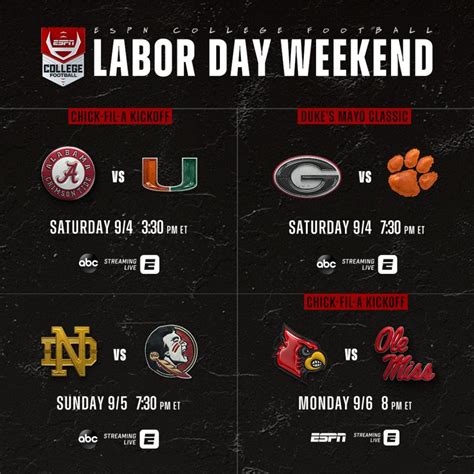 labor day weekend football games 2023
